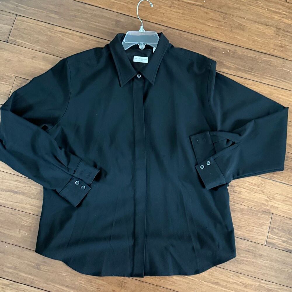 Vintage Liz Claiborne hidden button button down womens top  workwear minimalist